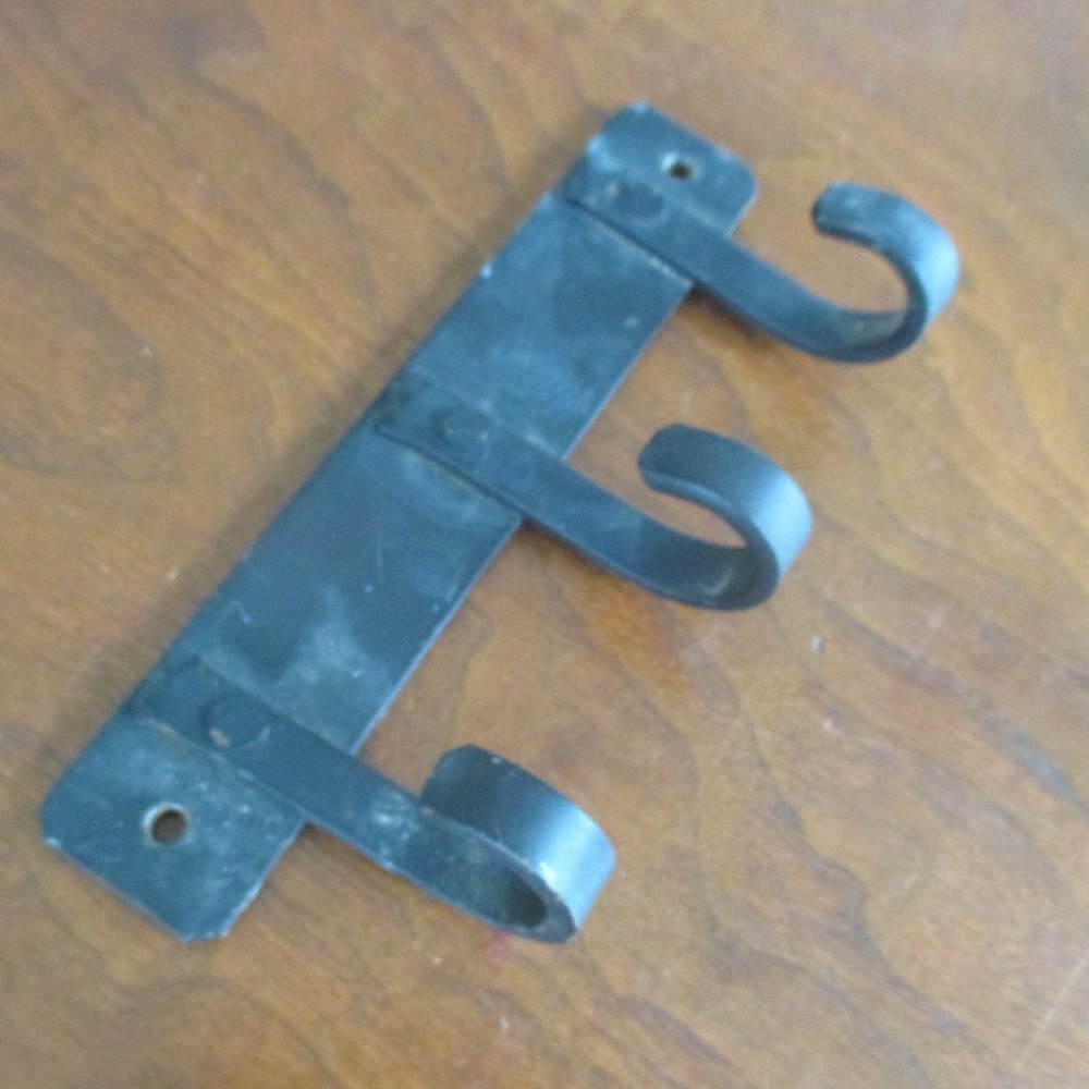 Vintage Wrought Iron Rustic Hanger with 3 hooks